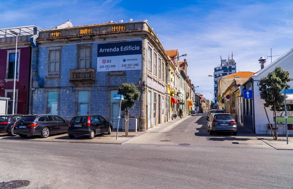 Matosinhos Portugal September 2020 Een Straat Met Huizen Met Traditionele — Stockfoto