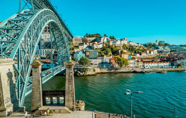 Oporto Portugal Septiembre 2020 Hermosa Vista Panorámica Del Puente Dom — Foto de Stock