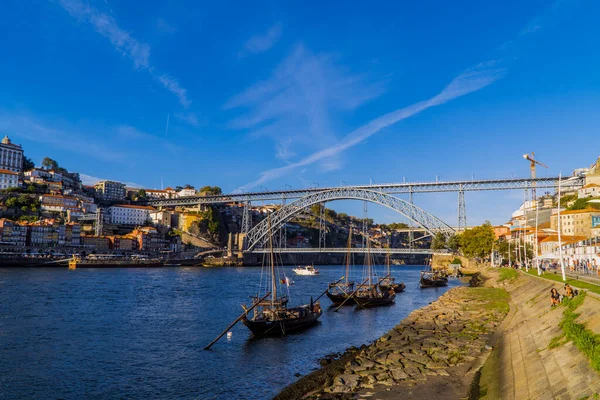 Порту Португалия Сентября 2020 Года Красивый Вид Закат Реки Дору — стоковое фото