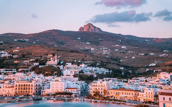 Tinos Town Grekland Oktober 2020 Fantastisk Utsikt Över Tinos Huvudstad — Stockfoto