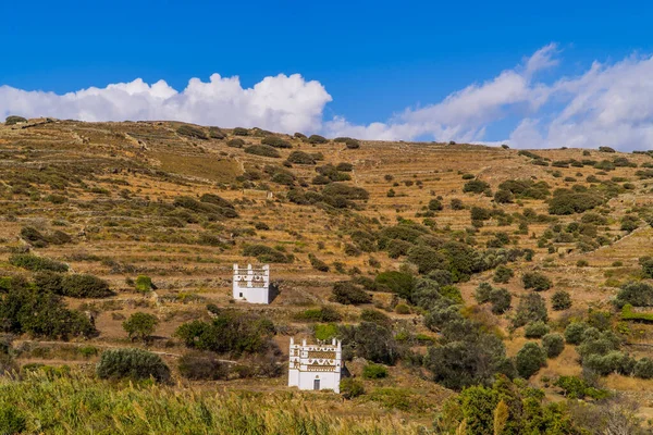 Панорама Голубників Селі Тарамбадос Тінос Греція — стокове фото