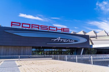 Stuttgart, Almanya - 12 Haziran 2020 - Porsche Arena - Stuttgart 'ta çok amaçlı bir spor kompleksi