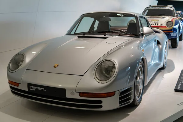 Estugarda Alemanha Junho 2020 Porsche 959 Cinzento Dentro Museu Porsche — Fotografia de Stock