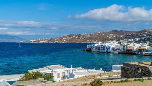 Bella Vista Panoramica Della Città Mykonos Sull Isola Mykonos Cicladi — Foto Stock