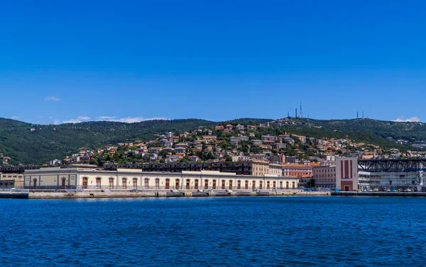 Trieste Italia Julio 2020 Vista Panorámica Del Puerto Trieste Con — Foto de Stock