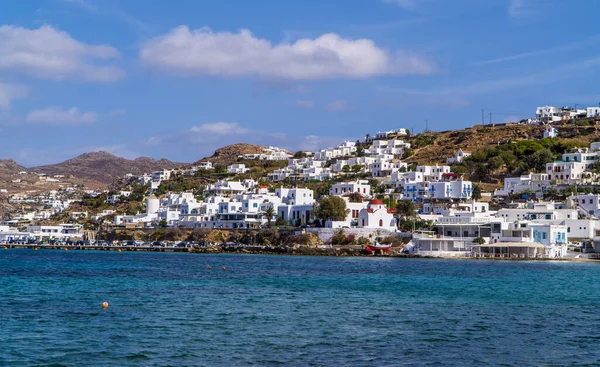 Mykonos Town Greece October 2020 Πανέμορφη Πανοραμική Θέα Των Παραδοσιακών — Φωτογραφία Αρχείου