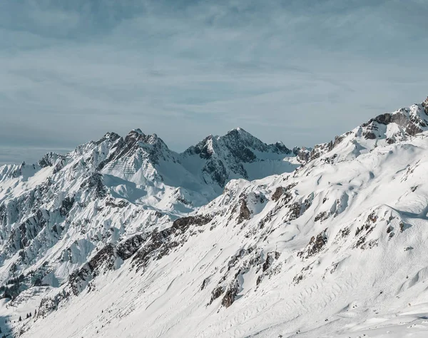 Magiczne Alpy Austriackie Góry Skaliste Szczyty Niedaleko Anton Arlberg Austria — Zdjęcie stockowe