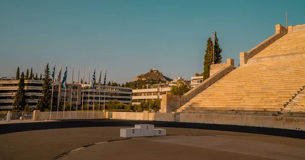 Athens Greece November 2020 Sunset View Empty Spectator Stands Ancient — Foto de Stock