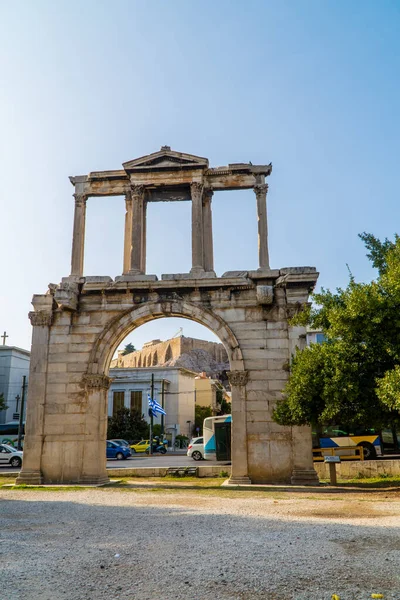 Athens Greece November 2020 Vertical View Hadrian Arch — Foto de Stock