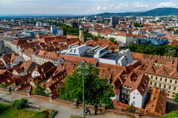 Graz Αυστρία Ιουνίου 2020 Όμορφη Πανοραμική Θέα Της Παλιάς Πόλης — Φωτογραφία Αρχείου