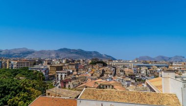 Palermo, Sicilya, İtalya 'nın hava panoramik görüntüsü