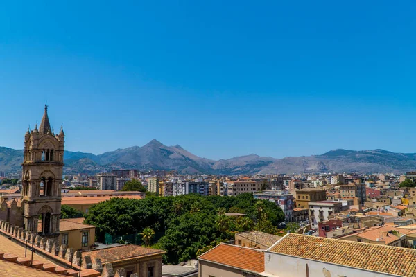 Vista Panorámica Aérea Palermo Sicilia Italia Desde Catedral Palermo Con — Foto de Stock