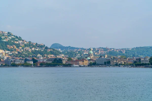 Como Italië Augustus 2020 Panoramisch Uitzicht Stad Como Lombardije Vanaf — Stockfoto