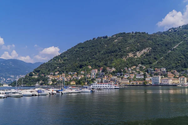Como Italië Augustus 2020 Uitzicht Zeilboten Motorboten Het Comomeer Lombardije — Stockfoto