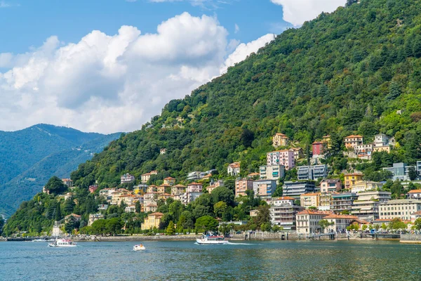 Como Italië Augustus 2020 Boten Navigeren Het Comomeer Lombardije Met — Stockfoto