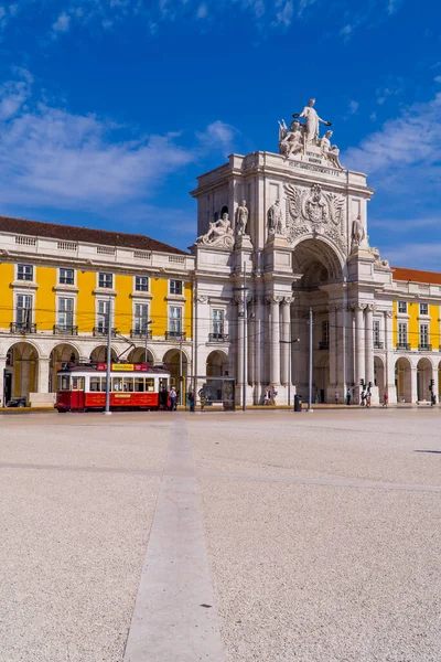 Lizbon Portekiz Eylül 2020 Zafer Kemerli Praca Comercio Üzerinde Klasik — Stok fotoğraf