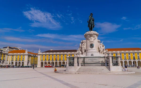 Lizbon Portekiz Eylül 2020 Praca Comercio Meydanı Ndaki Turistlerin Kral — Stok fotoğraf