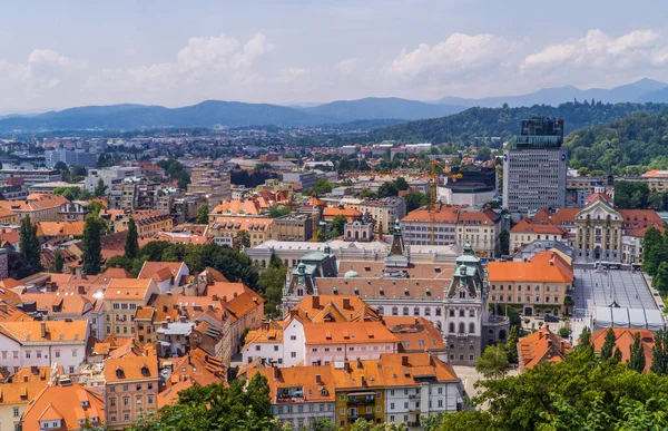 Λιουμπλιάνα Σλοβενία Ιουνίου 2020 Όμορφη Πανοραμική Θέα Της Πόλης Από — Φωτογραφία Αρχείου