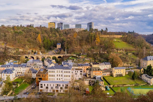 Λουξεμβούργο Πόλη Λουξεμβούργο Δεκεμβρίου 2020 Πανοραμική Θέα Της Πόλης Του — Φωτογραφία Αρχείου