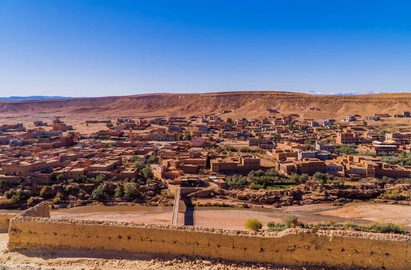 Ait Benhaddou Januari 2021 Panoramisch Uitzicht Vanuit Lucht Nieuwe Stad — Stockfoto