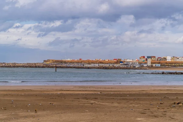 Rabat Marokko Januari 2021 Panoramisch Uitzicht Het Strand Rabat Marokko — Stockfoto
