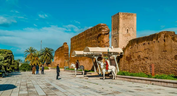 Rabat Marruecos Enero 2021 Una Vista Los Soldados Montados Caballo — Foto de Stock