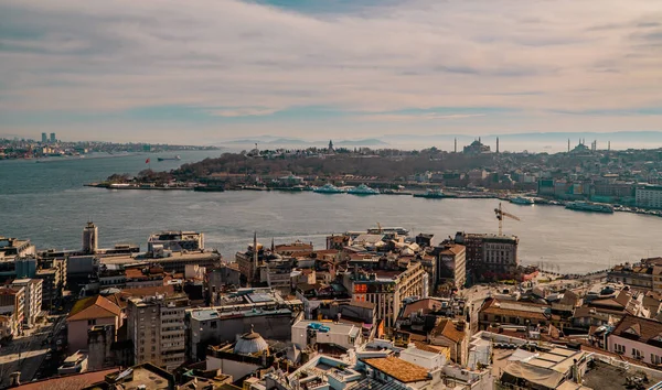 Istanbul Turquie Janvier 2021 Vue Panoramique Aérienne Sultanahmet Avec Bosphore — Photo