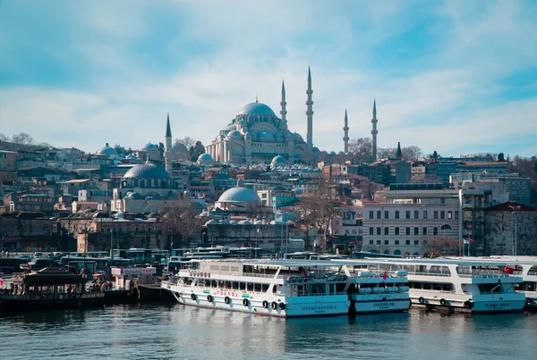 Istanbul Turkije Februari 2021 Prachtig Uitzicht Omgeving Van Eminonu Het — Stockfoto