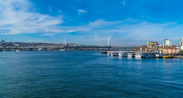 Istanbul Turquie 1Er Février 2021 Vue Panoramique Sur Les Traversiers — Photo