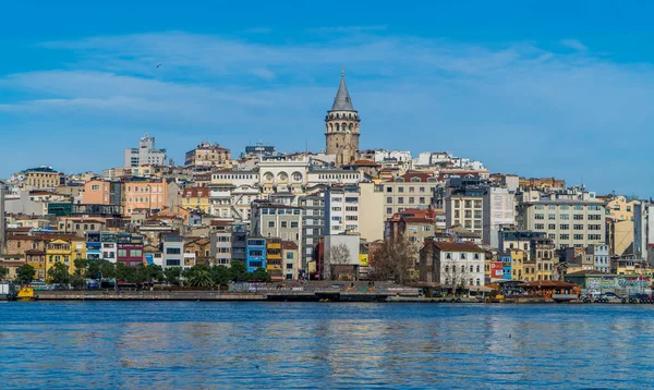 Istanbul Turecko Ledna 2021 Úžasný Panoramatický Výhled Oblast Galata Věží — Stock fotografie