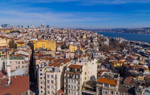 Istanbul Turquie Février 2021 Vue Aérienne Des Bâtiments Côté Européen — Photo