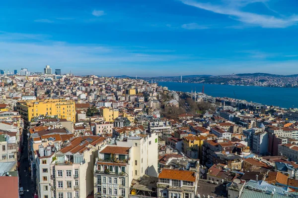 Istanbul Turquie Février 2021 Vue Panoramique Aérienne Des Bâtiments Côté — Photo