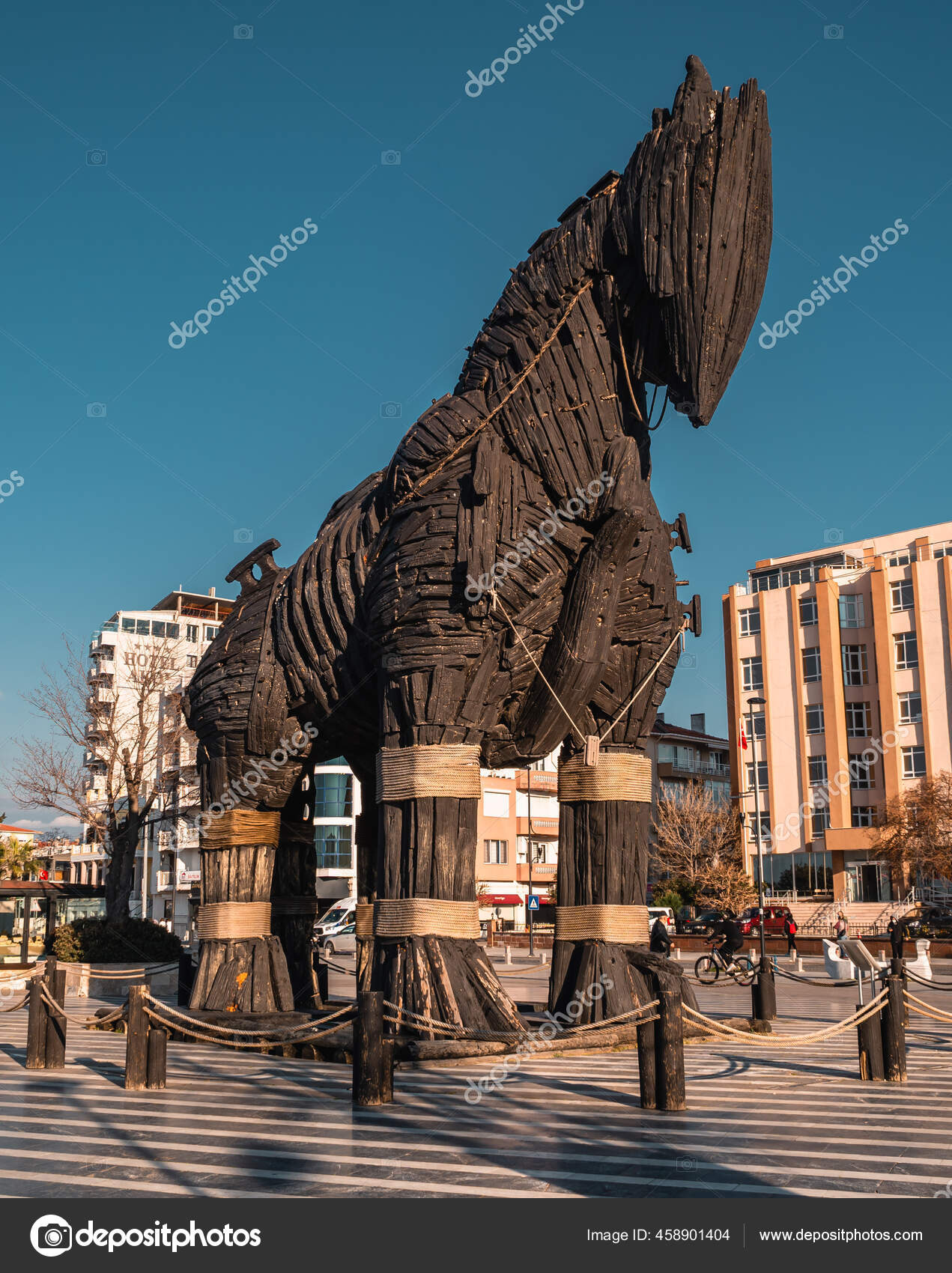 Monumento Do Cavalo De Troia Em Chanakkale Imagem de Stock