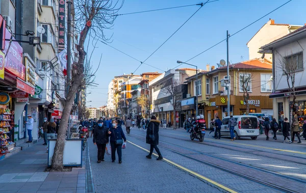 Eskisehir Turkey March 2021 Street Photography People Shops Downtown Eskisehir — Stockfoto