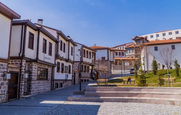 Ankara Turkey March 2021 View Restored Medieval Ottoman Houses Hamamonu — Stock Photo, Image