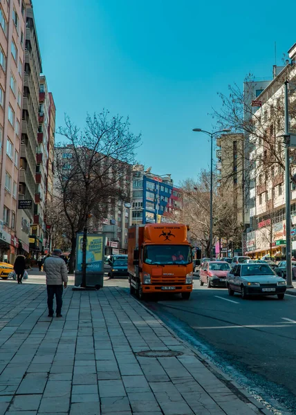 Ankara Törökország 2021 Március Lakóépületek Vállalkozások Autók Utcai Fotózása Valamint — Stock Fotó