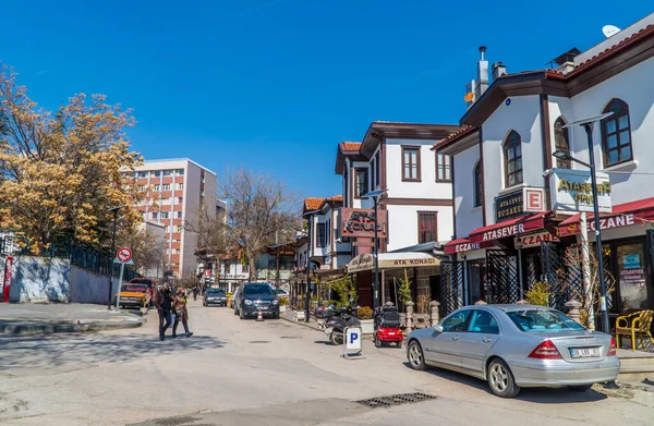 Ankara Turquie Mars 2021 Photographie Rue Maisons Voitures Traditionnelles Ottomanes — Photo