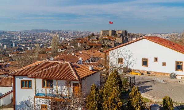Ankara Turquía Marzo 2021 Casas Otomanas Vista Panorámica Del Centro — Foto de Stock