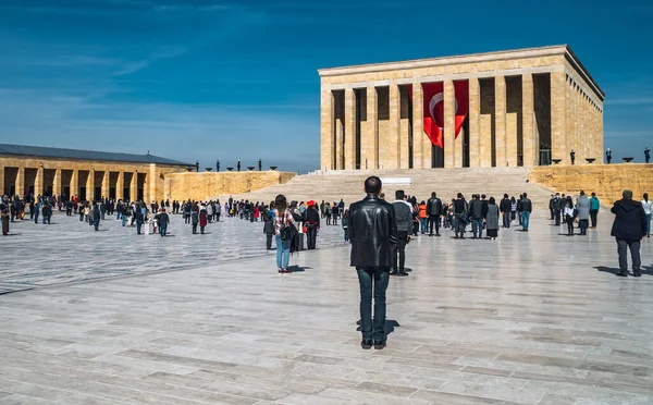 Ankara Turkije Maart 2021 Panoramisch Uitzicht Mensen Die Een Minuut — Stockfoto