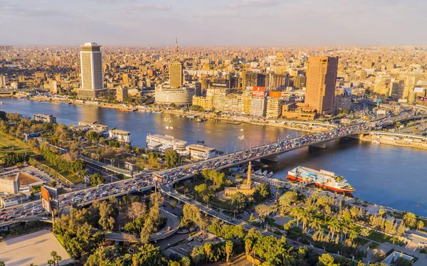 Cairo Egitto Marzo 2021 Incredibile Veduta Aerea Del Nilo Del — Foto Stock