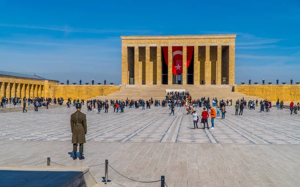 Ankara Turkije Maart 2021 Panoramisch Uitzicht Een Soldaat Mensen Het — Stockfoto