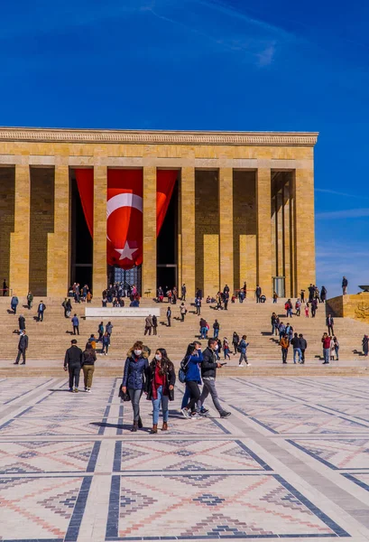 Ankara Turkije Maart 2021 Verticaal Uitzicht Lokale Bevolking Toeristen Mustafa — Stockfoto