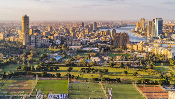 Cairo Egitto Marzo 2021 Veduta Panoramica Aerea Dei Campi Calcio — Foto Stock