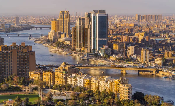 Cairo Egitto Marzo 2021 Incredibile Vista Aerea Panoramica Sul Fiume — Foto Stock