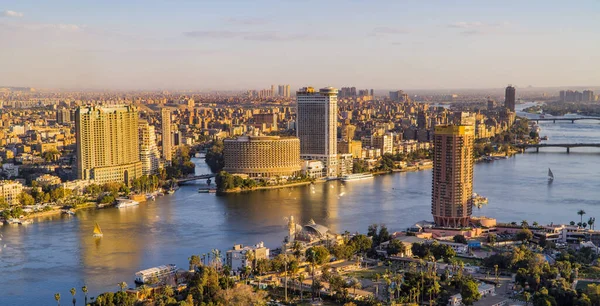 Cairo Egitto Marzo 2021 Veduta Aerea Panoramica Del Fiume Nilo — Foto Stock