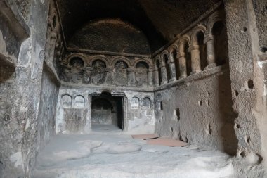 Cave church at the ancient Selime Monastery (built into rocks) in Cappadocia, Turkey