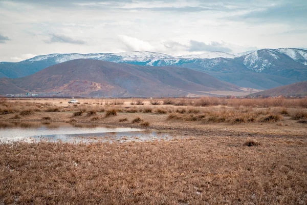 Prachtig Stemmig Panorama Uitzicht Landschappen Met Moerassen Meren Centraal Anatolische — Stockfoto