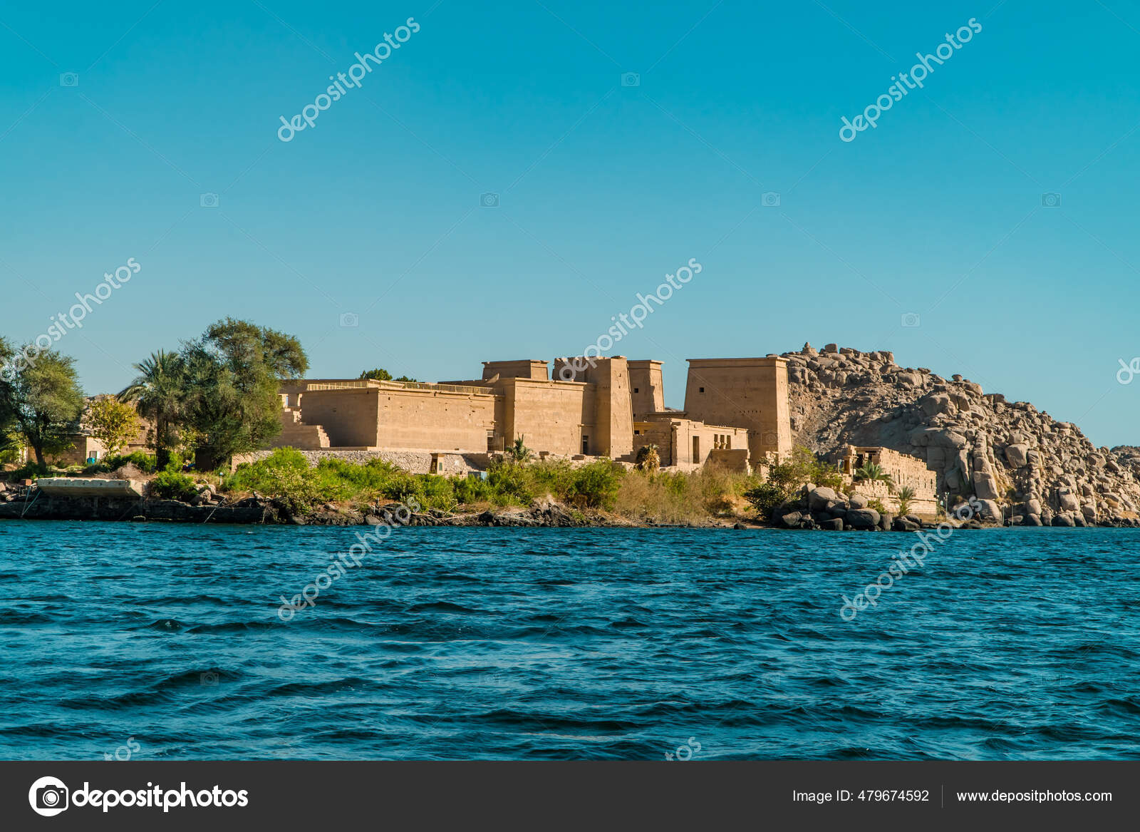 Beautiful Panoramic View Temple Isis Agilkia Island Formerly Philae