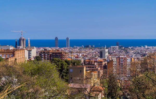 Barselona Spanya Nisan 2021 Barcelona Nın Merkezinin Güzel Panoramik Manzarası — Stok fotoğraf
