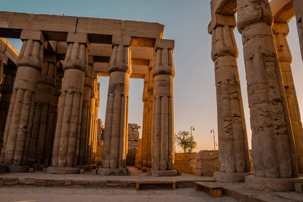 Incríveis Colunas Egípcias Antigas Dentro Luxor Temple Luxor Egito — Fotografia de Stock